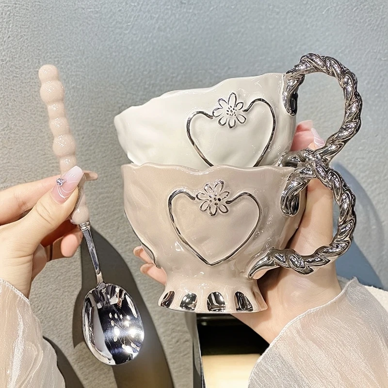 高级感马克杯家用2025新款喝水杯女士专用下午茶杯网红精致咖啡杯