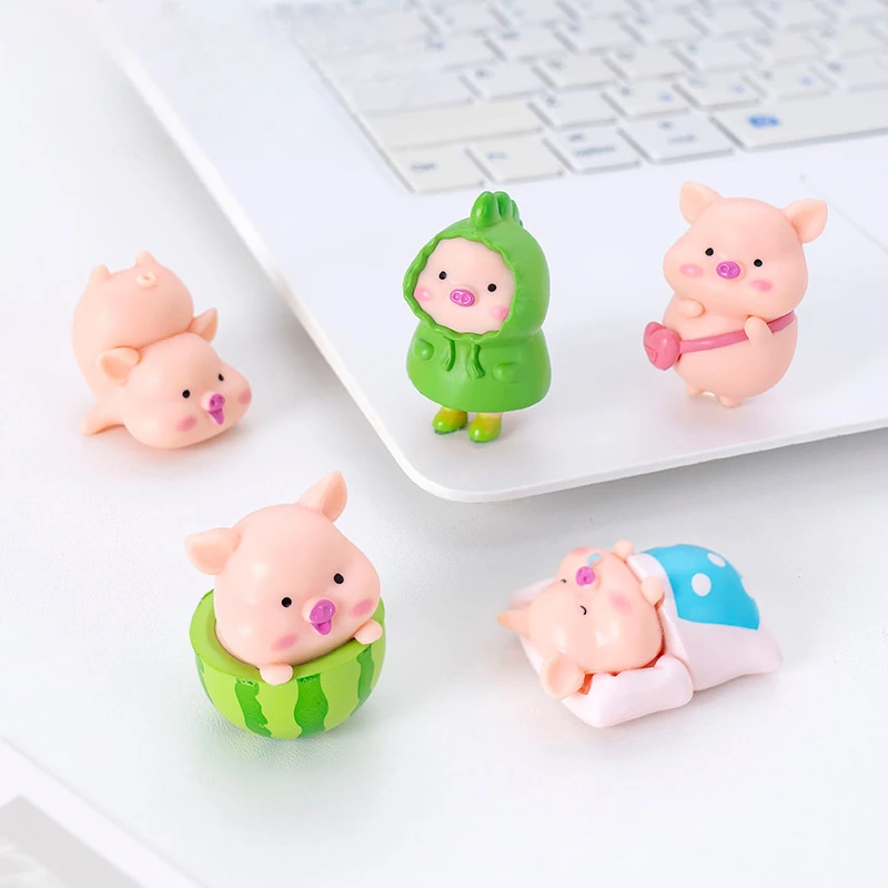 创意可爱猪猪小动物公仔 DIY装饰品配件微景观桌面车载小摆件