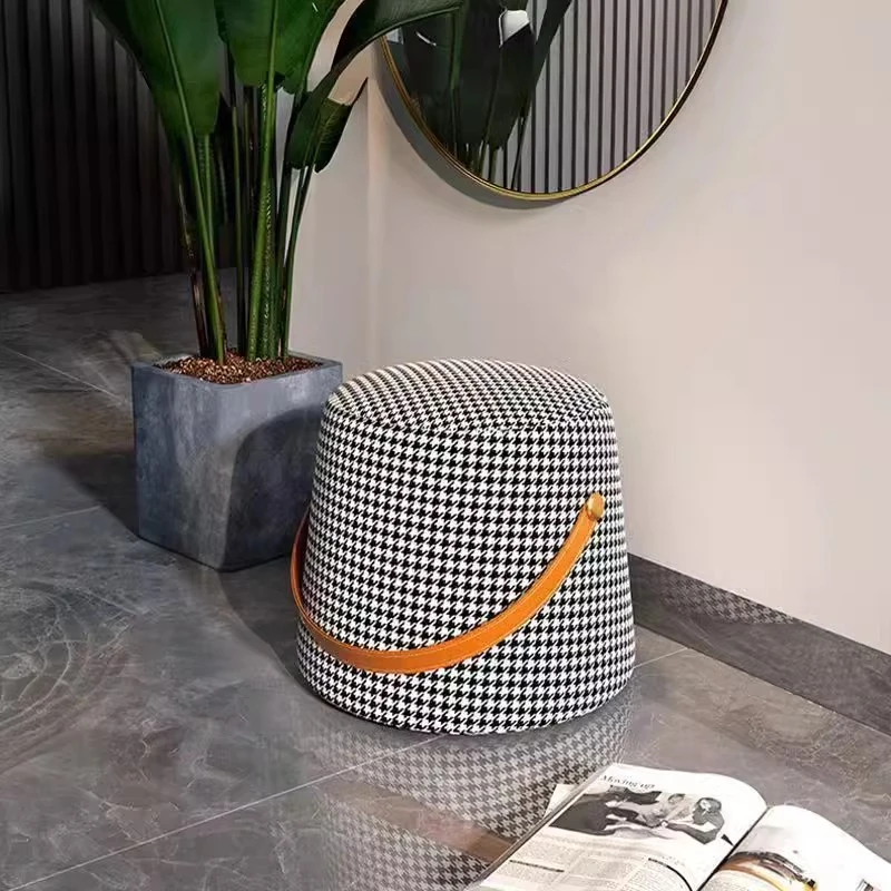 【居然甄选】【中差评慎拍】千鸟格小凳子轻奢手提矮凳家用客厅床头柜