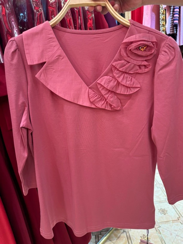 NO退南韩v领简单款上衣