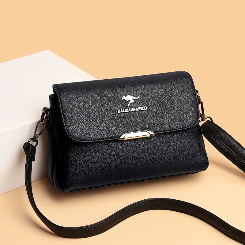 软皮包包新款斜挎包时尚韩版百搭妈妈包中年女士单肩包女包8130