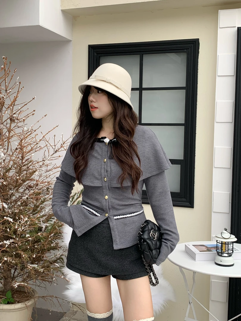 米米子“古堡公主”定制香香小斗篷上衣披肩设计款秋季新品显瘦上衣