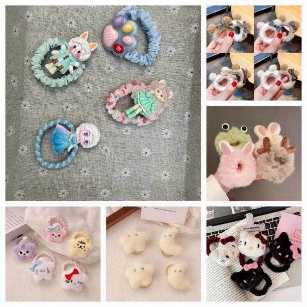 树脂diy卡通可爱发绳创意女孩手工发绳