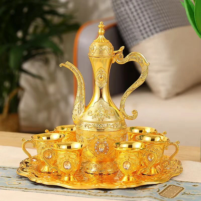 高档中式创意酒具结婚古风欧式酒杯家用复古精致时尚盒装宫廷风