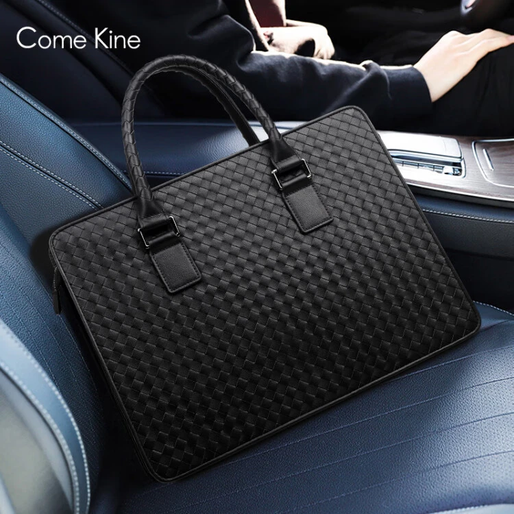 ComeKine男士公文包真皮商务手提包男休闲横款办公文件包大容量编