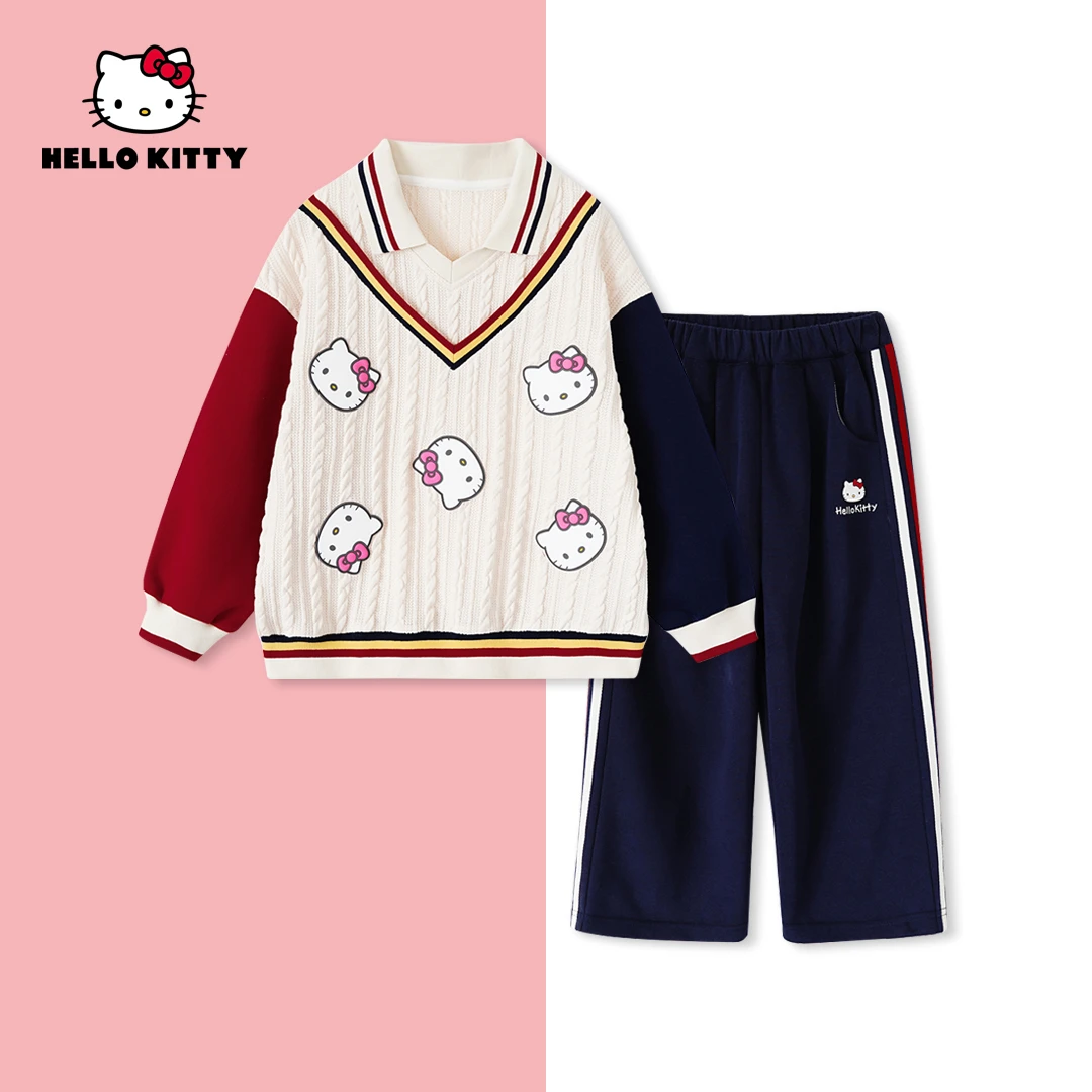 HelloKitty秋季新款女童装百搭休闲两件套中大童套装AC4320YN170