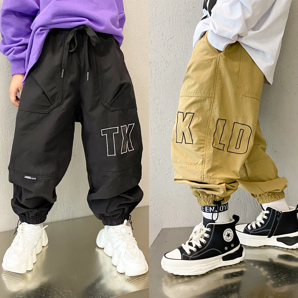 男童长裤新款春秋儿童秋装褶皱裤潮牌童装中大童潮休闲裤子S5470