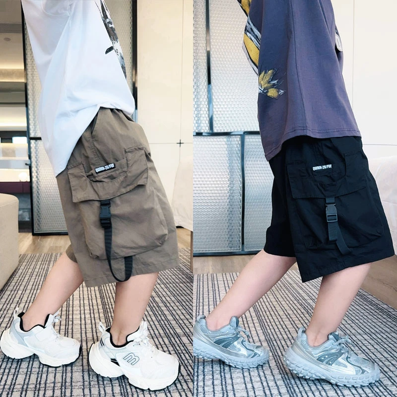 儿童经典工装中裤2024新款男童夏季休闲短裤宽松五分裤S7069