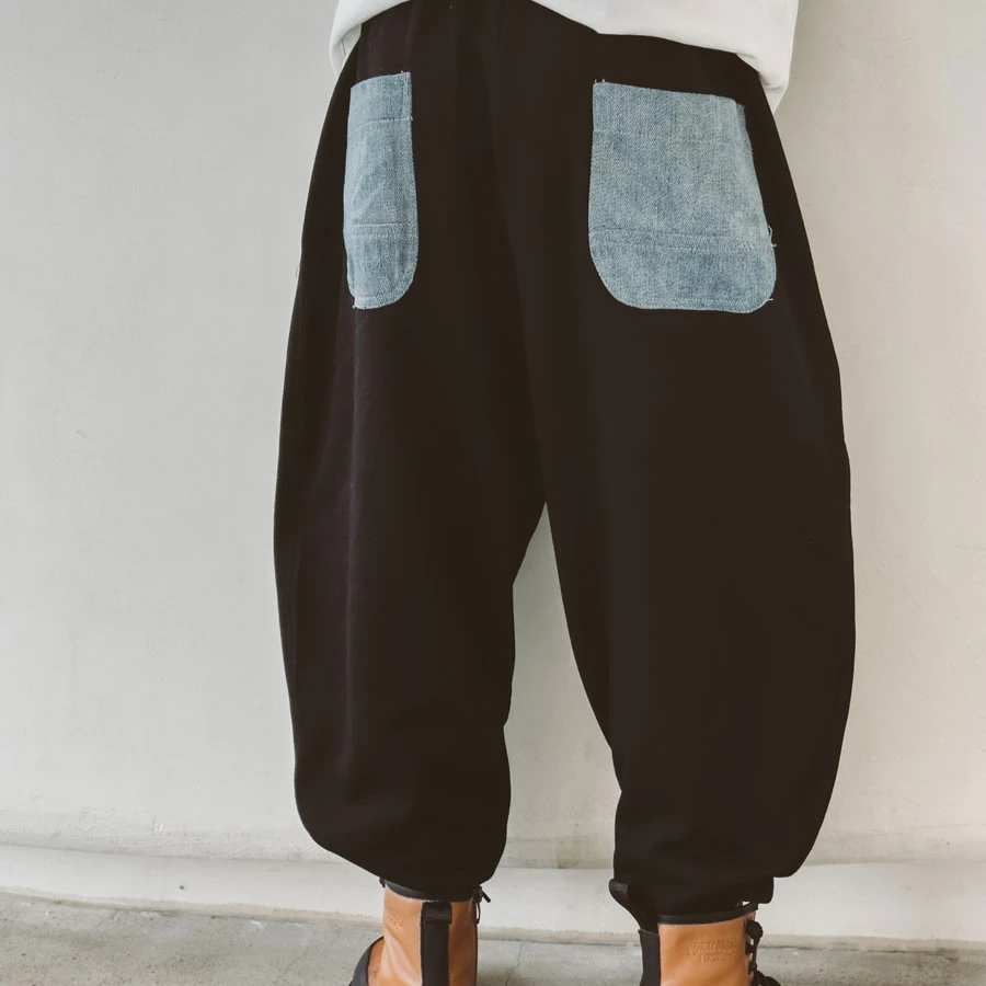 牛仔口袋儿童高街螺口运动裤男童春秋卫裤新款童装潮针织裤S6934