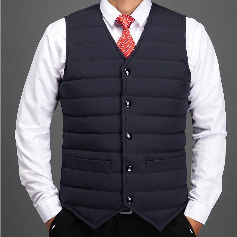 特大码羽绒马甲男中老年加厚保暖内外穿背心加肥加大高档休闲