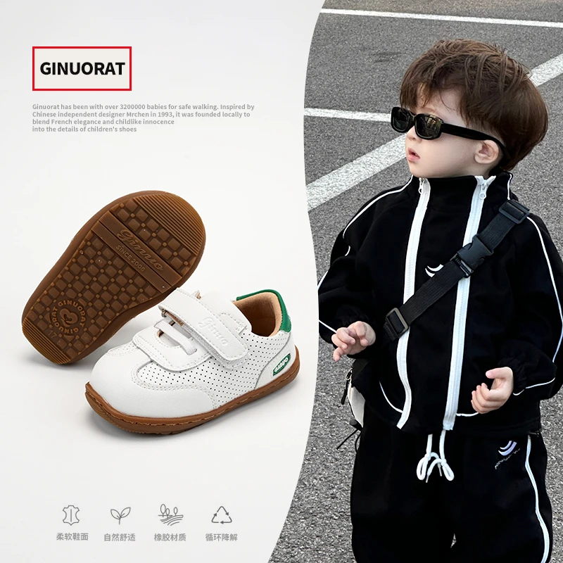 奇诺鼠真皮春季软底学步鞋儿童女童柔软舒适小童橡胶幼儿防滑6661