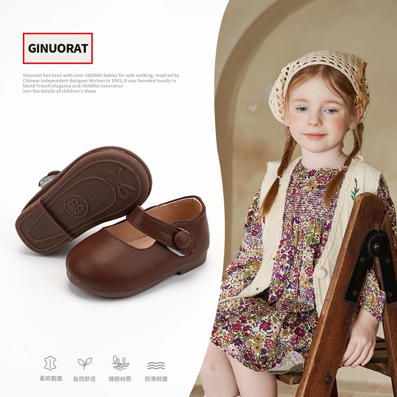 女宝宝软底公主鞋春秋小童防滑软底小皮鞋演出舞蹈鞋L215