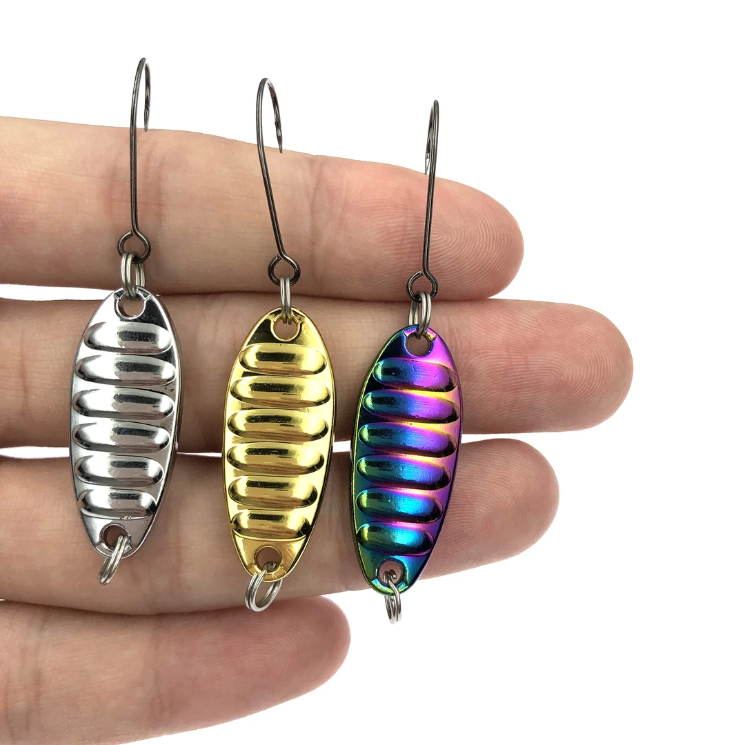 平振亮片5只装1.5克-25克奥金单钩平震路亚假饵微物翘嘴马口溪流