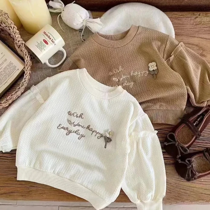 女童卫衣新款2024儿童长袖小童韩版洋气宝宝秋款套头圆领上衣