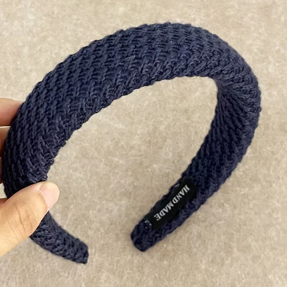 秋冬藏青色百搭发箍