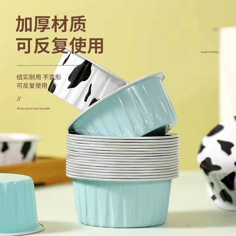 布丁杯蛋糕虾扯蛋模具烤箱空气炸锅专用铝箔碗锡纸盒小号烘焙托盘