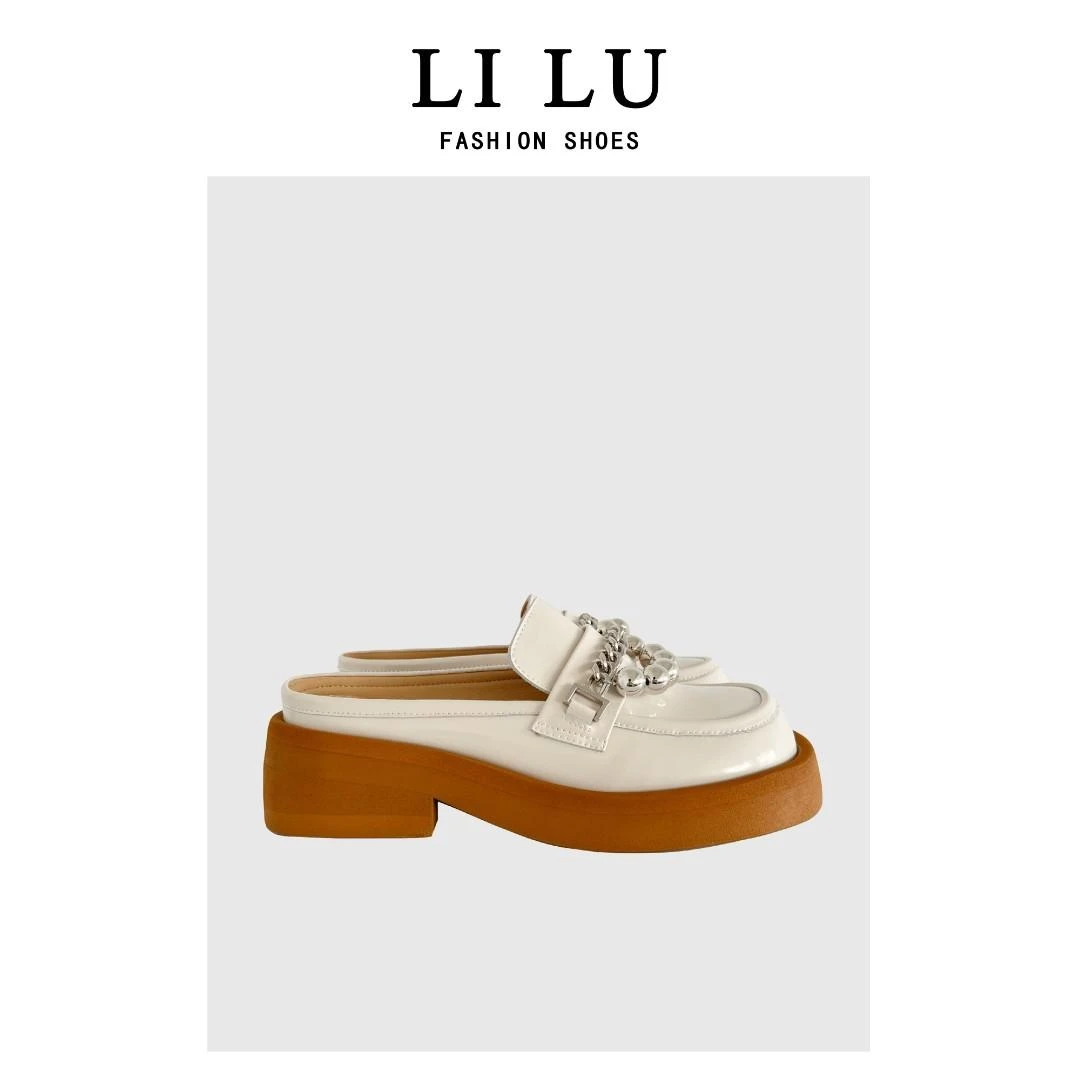 A8-08 夏季新款时尚百搭圆头韩版休闲包头拖女鞋