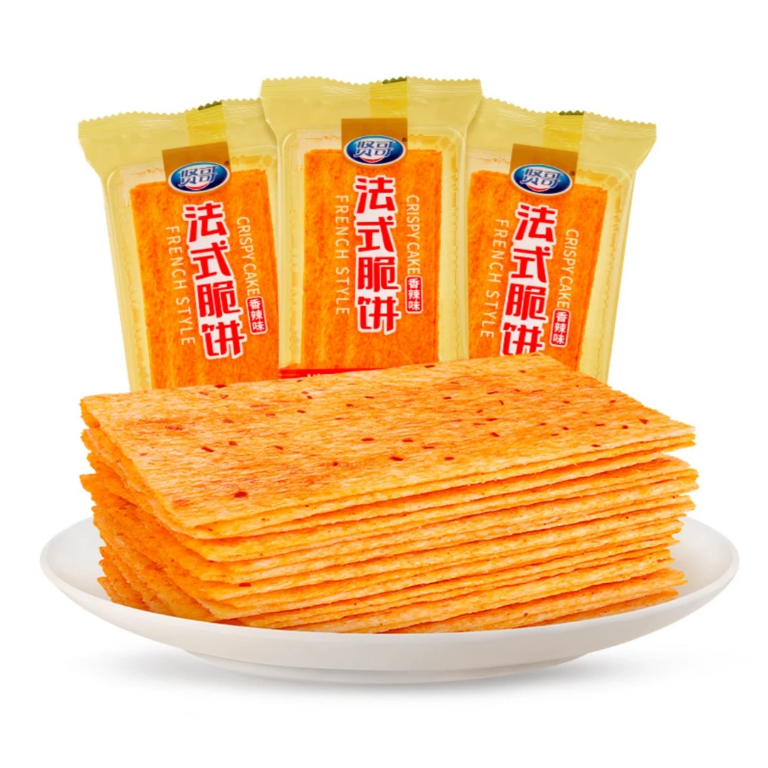 贤哥法式脆饼辣条辣片湖南风味怀旧零食休闲辣味薄脆小吃独立包装