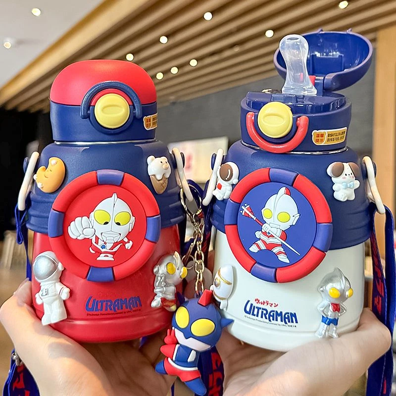儿童保温杯奥特曼一年级小学生吸管杯子食品级316便携大肚杯613岁