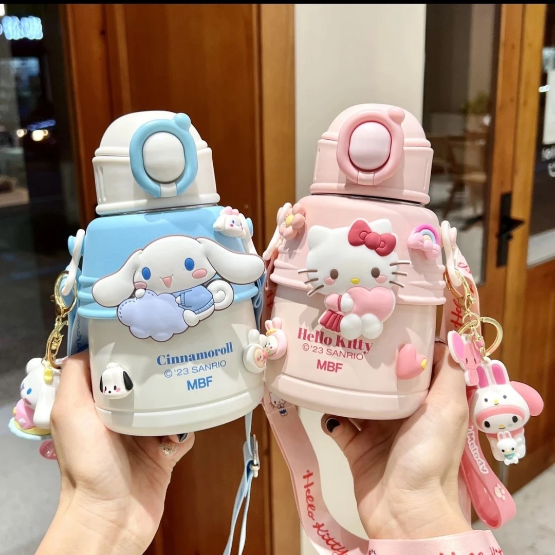 三丽鸥保温杯儿童女316不锈钢凯蒂猫水杯大容量ins物水杯高颜值