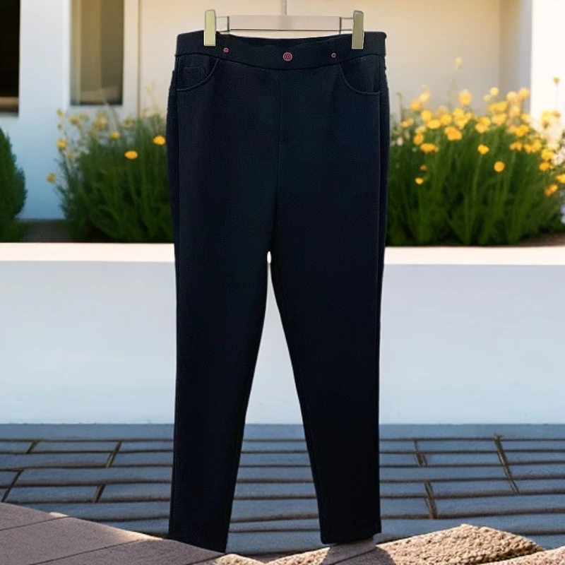 （裤长101）新款加绒红酒铅笔裤裤253