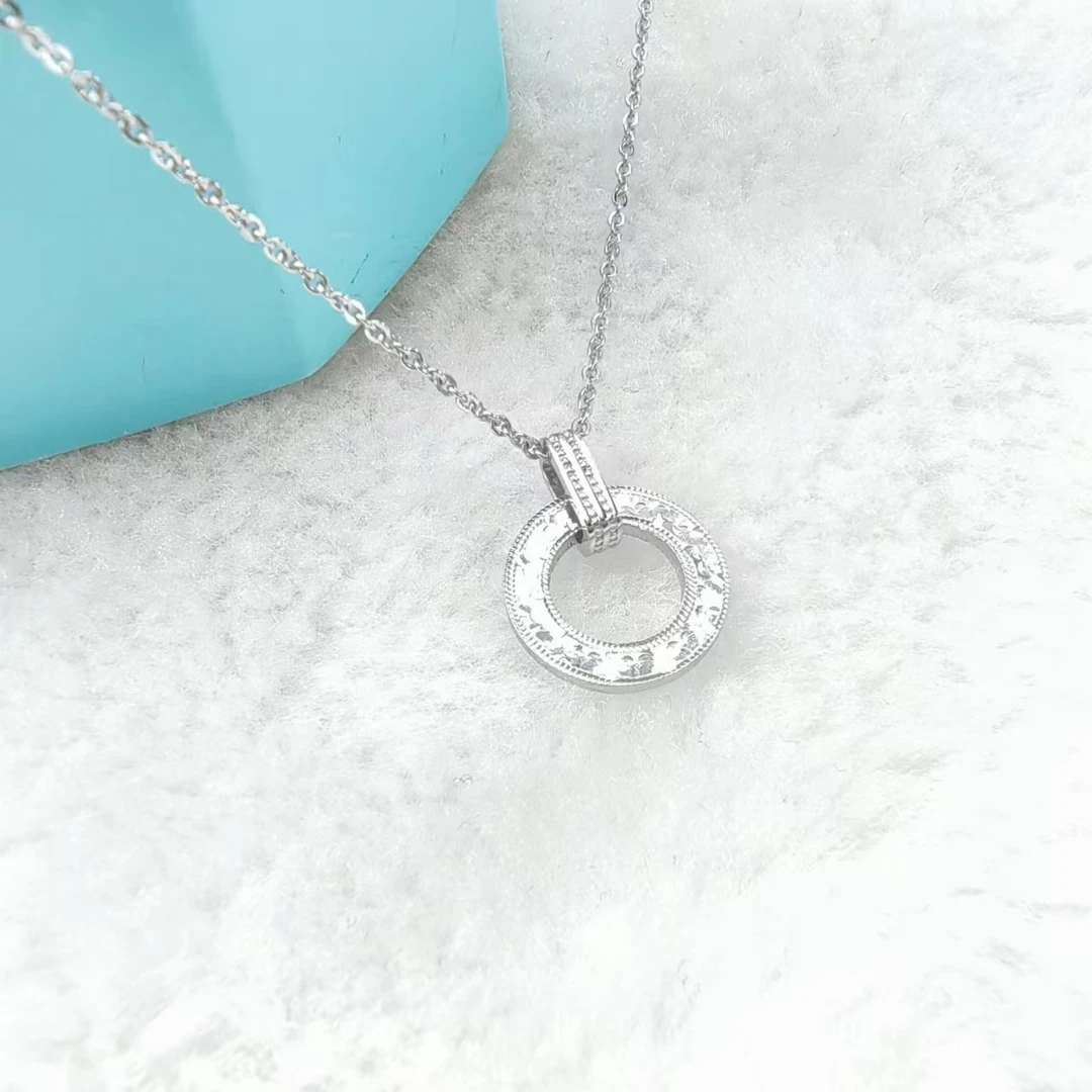 PT950铂金项链 碎碎冰圆饼铂金套链可调约45cm 2284