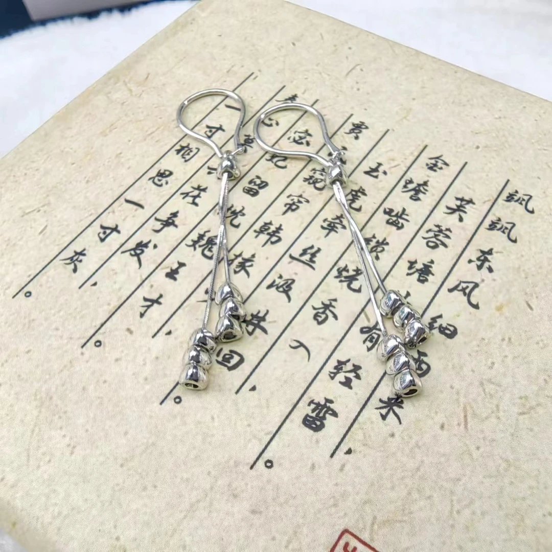 PT950铂金耳饰 麦穗蛇骨流苏铂金耳钩 约5cm 1123 2611