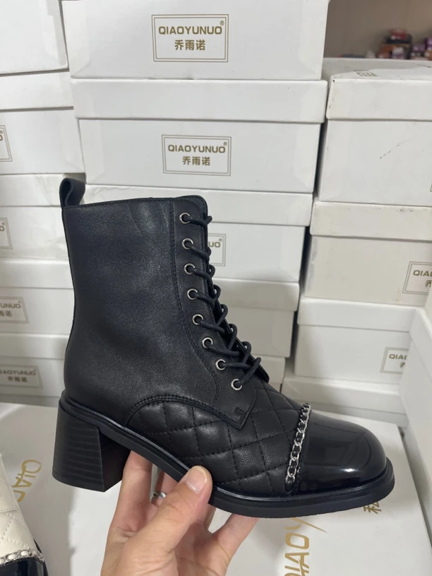 038秋季高品质百搭舒适头层羊皮短靴