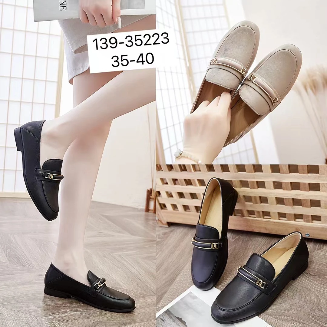 13935223秋季新款百搭气质舒适浅口头层羊皮乐福单鞋楼上仓库