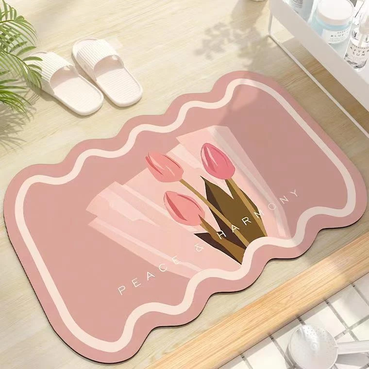 软硅藻泥地垫浴室入户吸水防滑加厚耐脏脚垫卧室时尚轻奢百搭脚垫