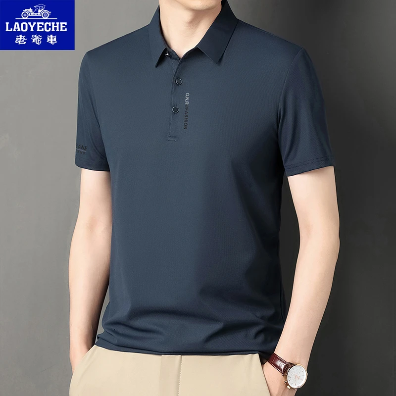 老爷车高档男士POLO衫短袖夏季中年男装薄款透气休闲打底半袖t恤