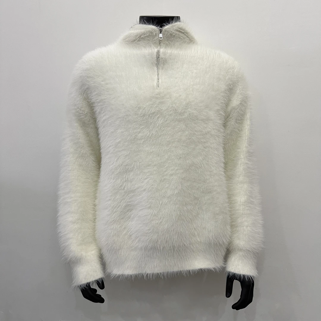 秋冬新款美式毛衣百搭复古高级情侣针织衫慵懒拉链外套ins爆款