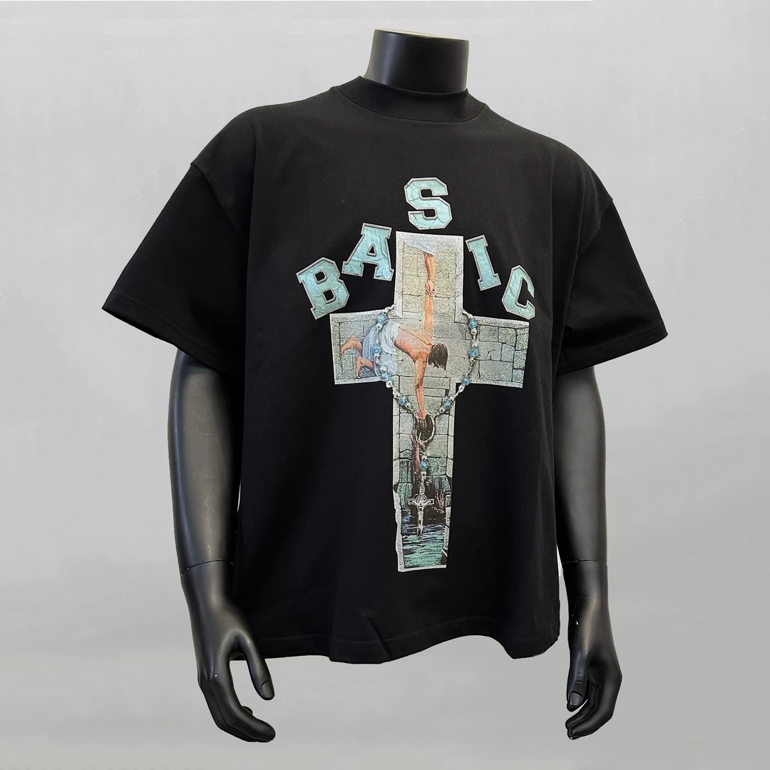 重磅短袖新款T恤夏季潮牌印花纯棉百搭圆领