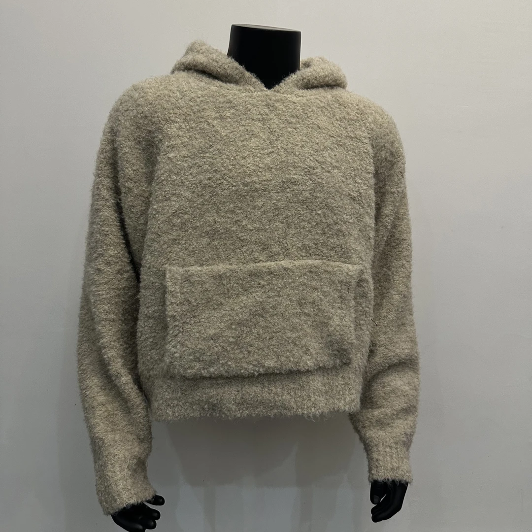 24秋冬季新款时尚休闲宽松百搭连帽卫衣长袖针织毛衣ins男女同款