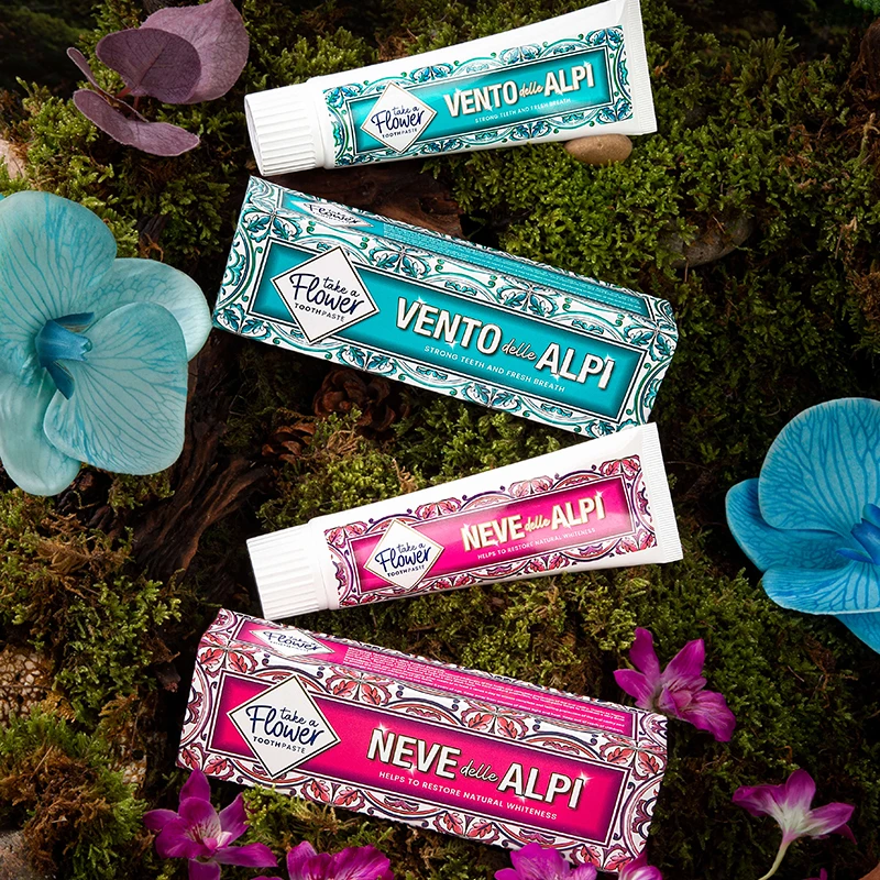 翡欧莱意大利进口牙膏4支组合两红两绿阿尔卑斯的风阿尔卑斯的雪