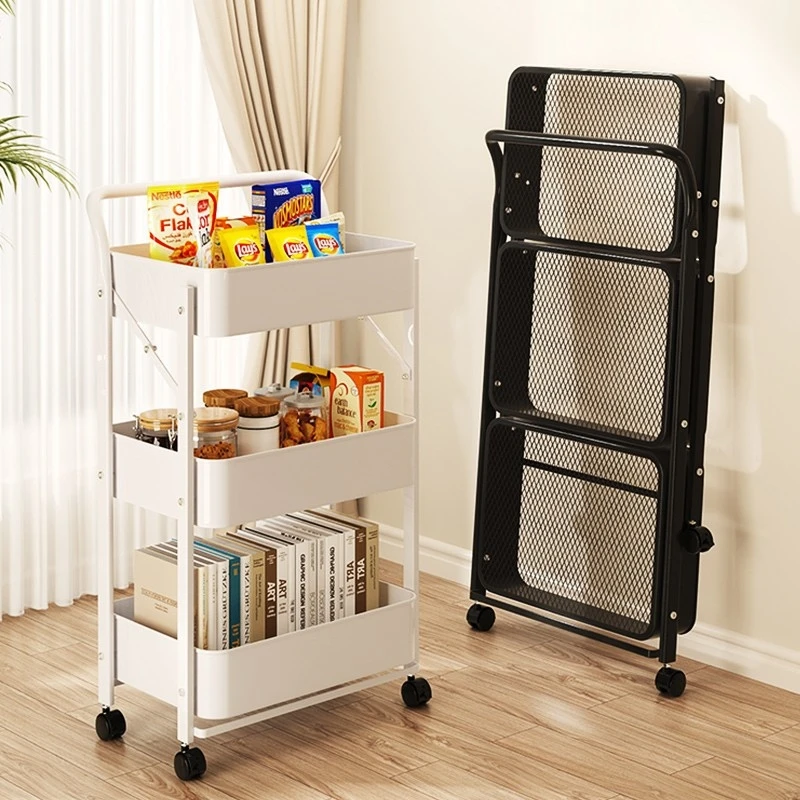 小推车置物架厨房落地多层收纳架客厅卧室零食婴儿储物架子免安装
