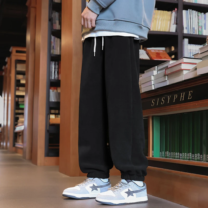 【断码清货】迈特优秋冬男士卫裤新款潮流宽松百搭保暖博奥绒休闲裤