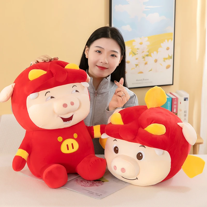 可爱飞鱼猪猪侠毛绒玩具抱枕卡通创意猪猪侠柔软儿童生日礼物娃娃