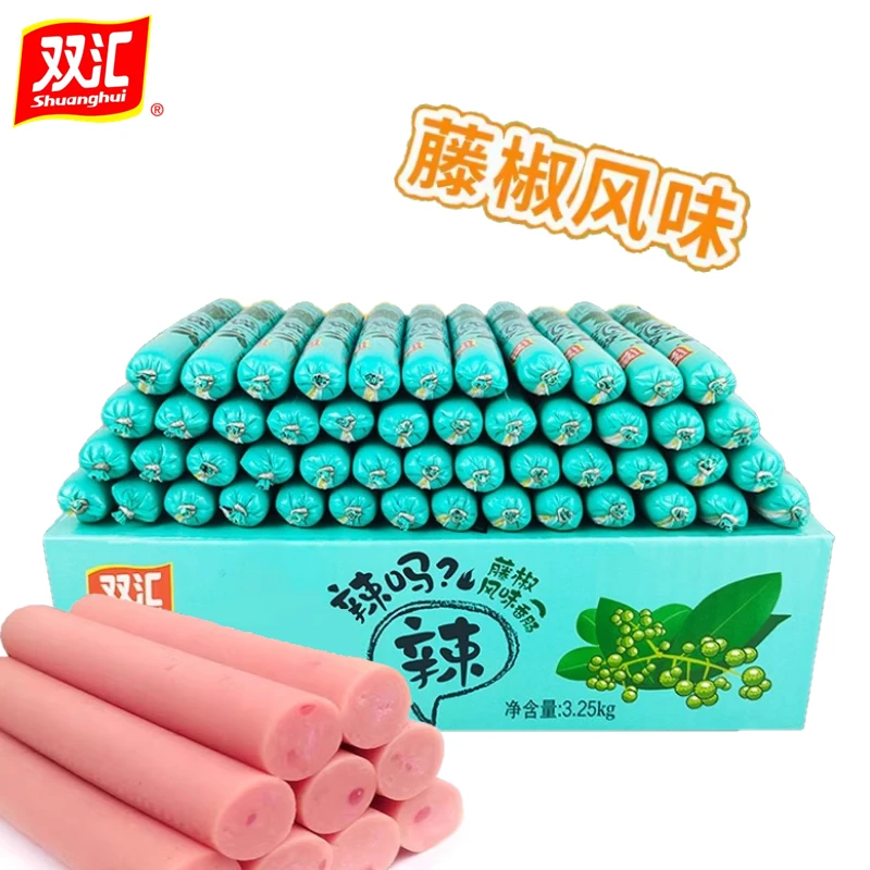 双汇火腿肠辣吗？辣藤椒风味65g麻辣泡椒休闲零食烧烤泡面香肠即食
