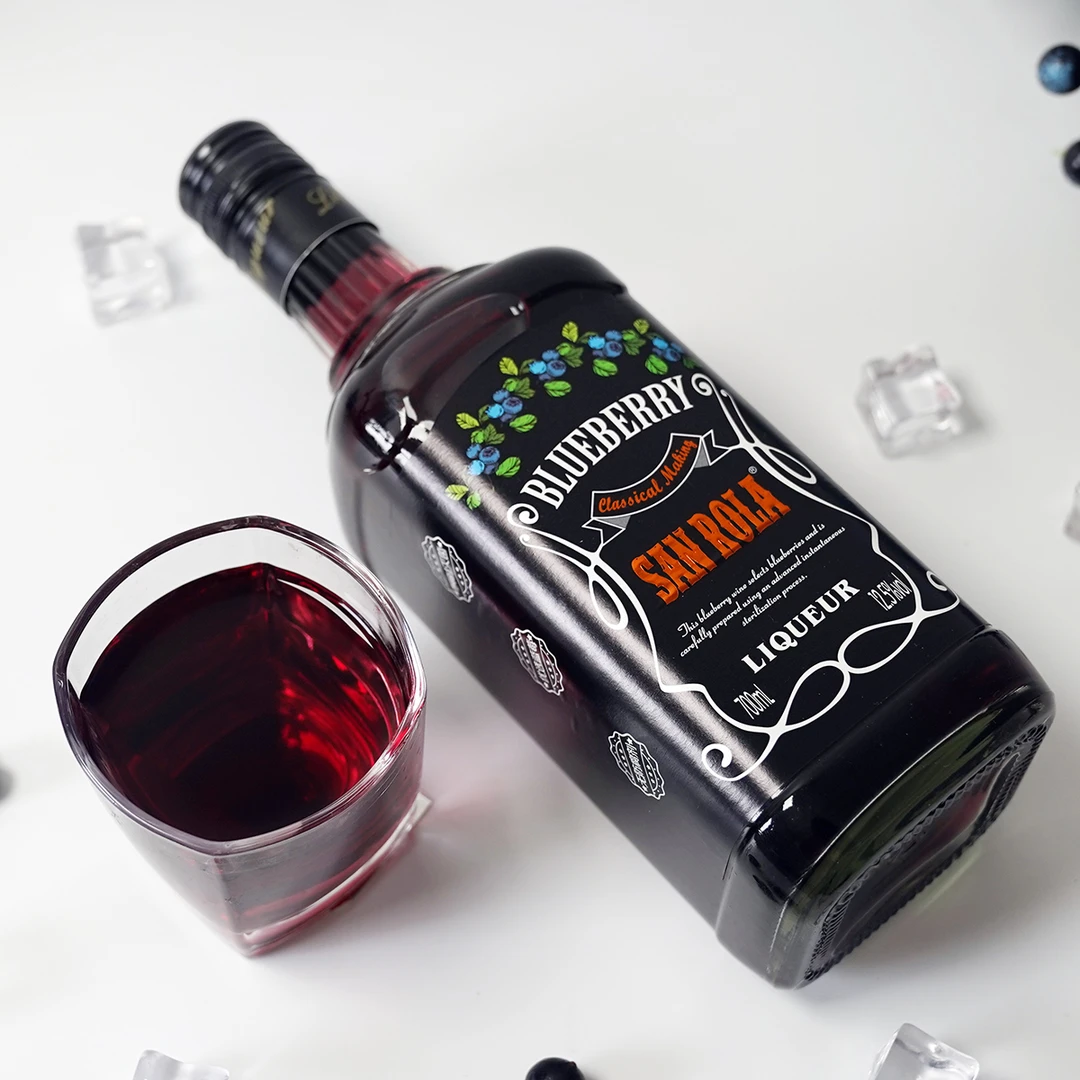 圣罗拉蓝莓利口酒果味700ml瓶装12.5度微醺甜酒