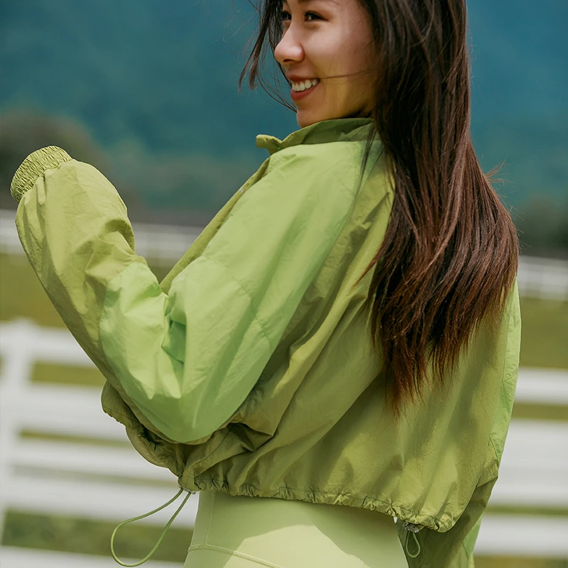 LRECNAVA芮柯纳未 宽松小高腰卫衣 休闲健身跑步外套 带里衬