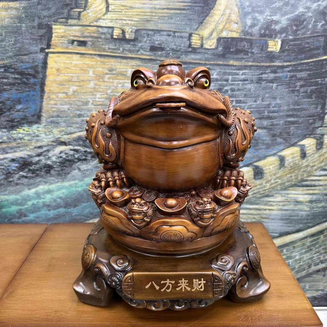 八方来财金蟾中式家居摆件长30高30