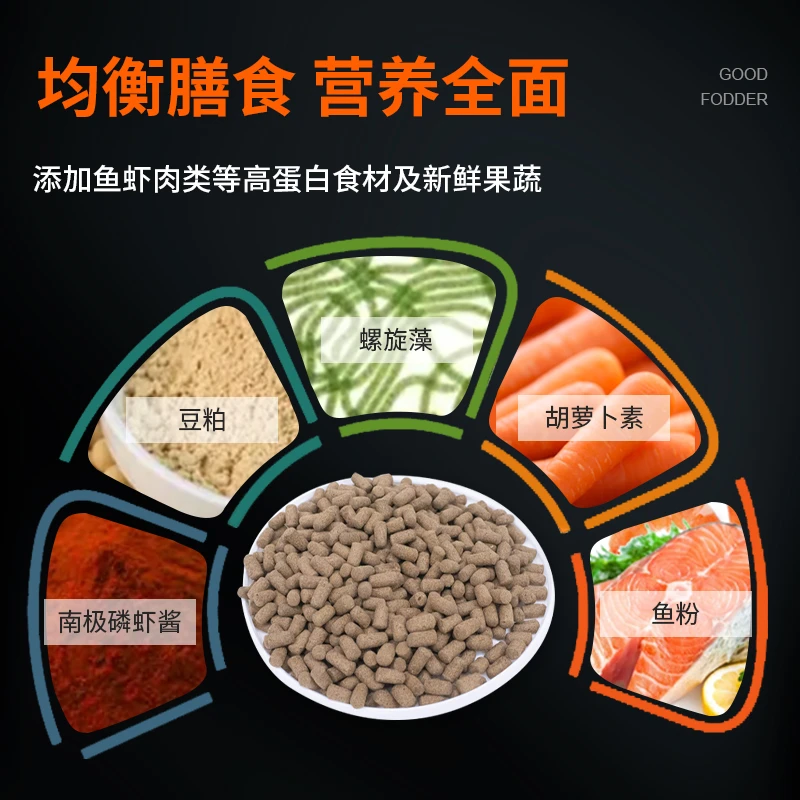 龙鱼专用鱼饲料颗粒品质配方喂食展示定制喂养健康龙鱼饲料