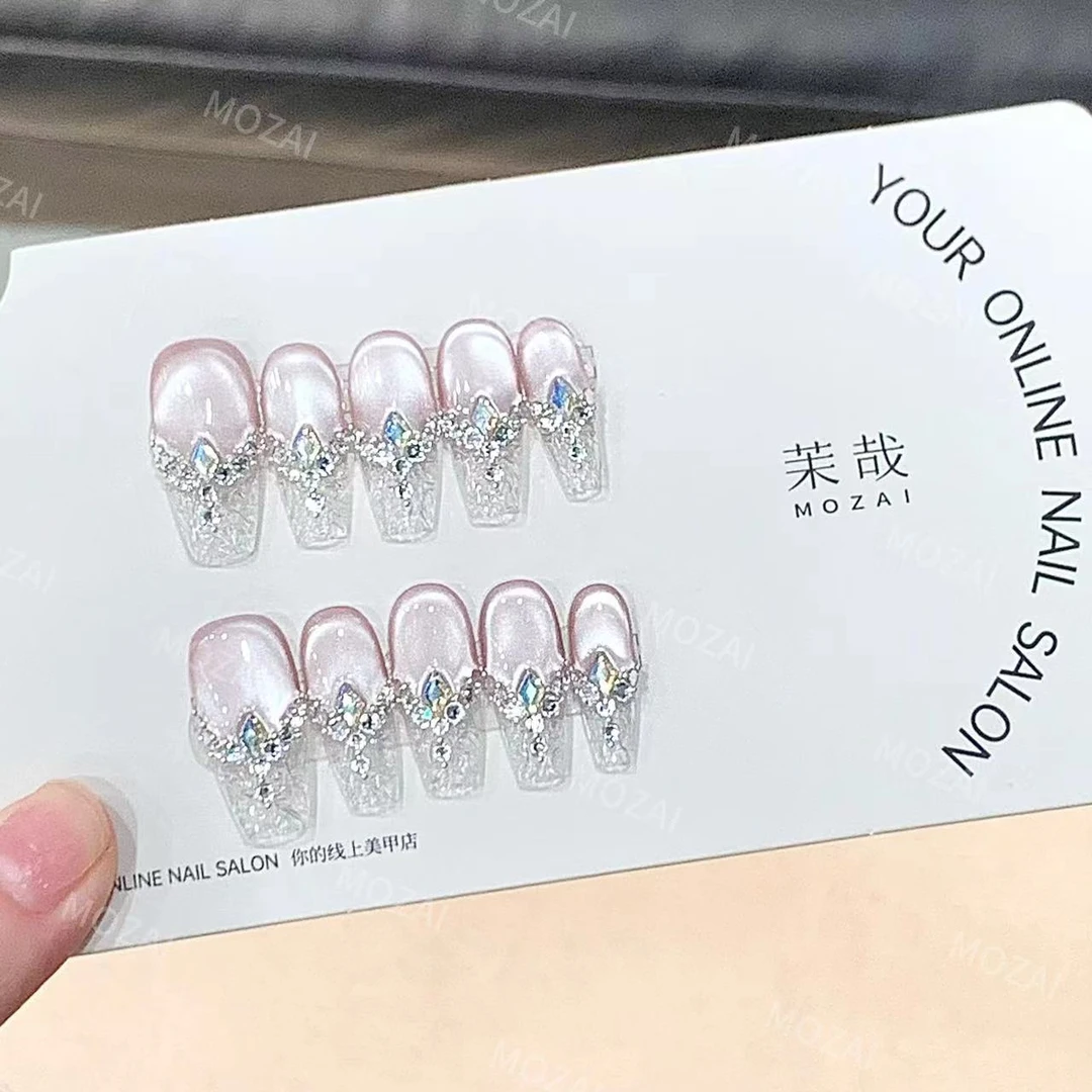 茉哉V高定【施家全华/一池涟漪】纯手工定制美甲拆卸穿戴甲A3162