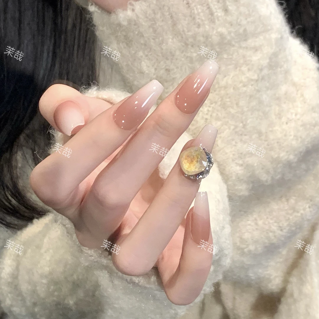 茉哉KK专属【施家全华/甜橙奶白】纯手工定制拆卸穿戴甲A3436