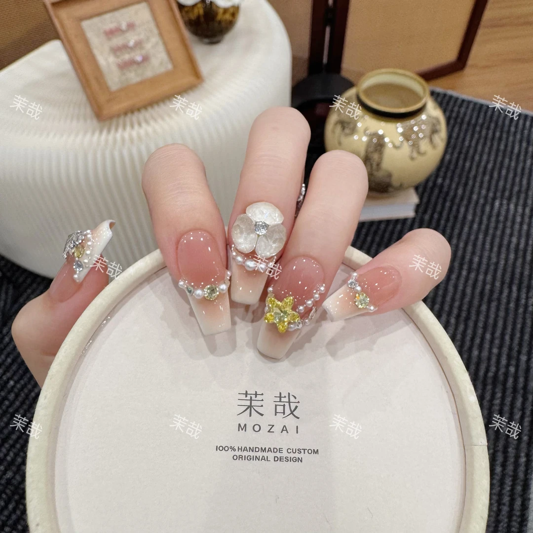 茉哉KK专属【施家全华/加州落日】纯手工定制拆卸穿戴甲A3370