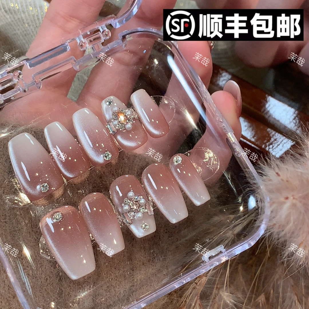 茉哉V【永恒之锁】纯手工定制美甲可拆卸穿戴甲A3254