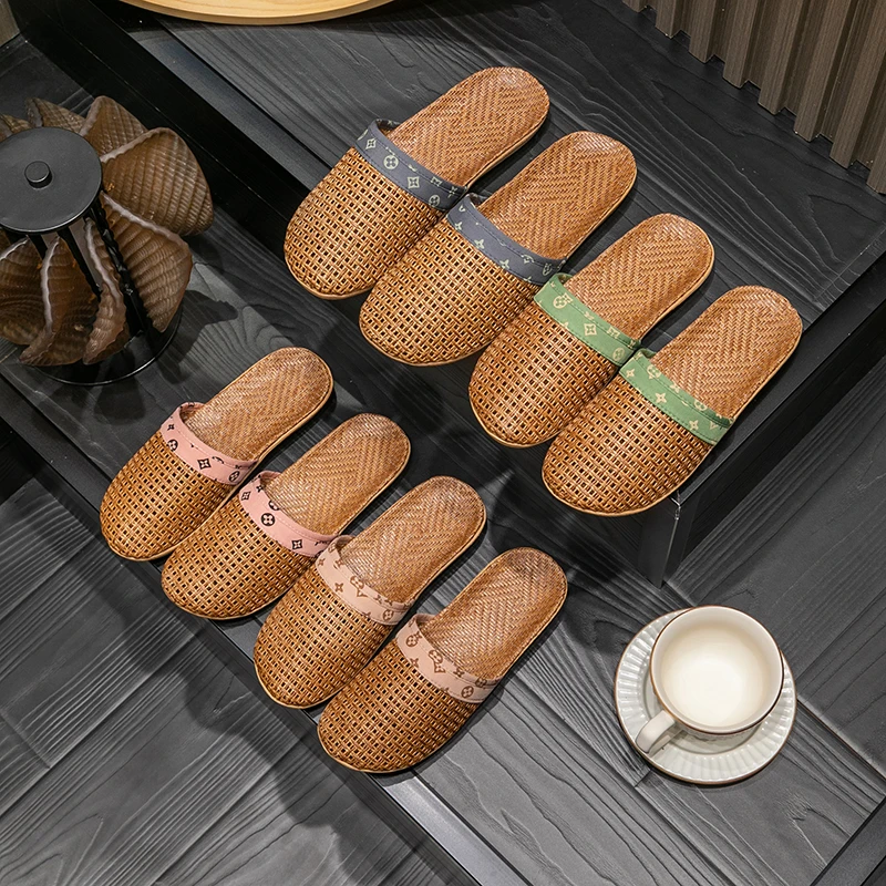 亚麻拖鞋夏季男女款室内家居软底防滑木地板棉麻凉拖编织家用透气