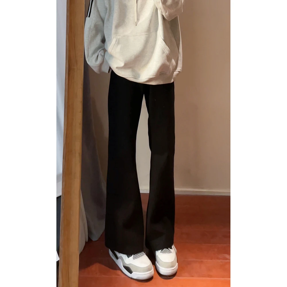 美式高街修身微喇裤复古潮男复古INS风高级感加绒amiri轻奢牛仔裤