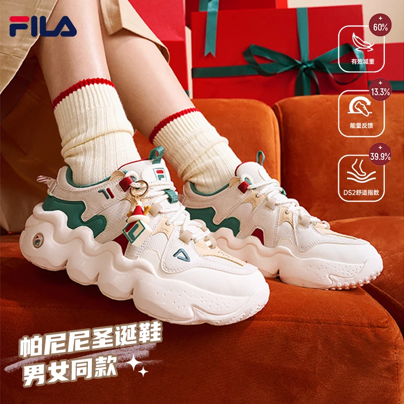 FILA/斐乐女鞋《圣诞帕尼尼》面包鞋爆款时尚百搭老爹鞋F12W312113E